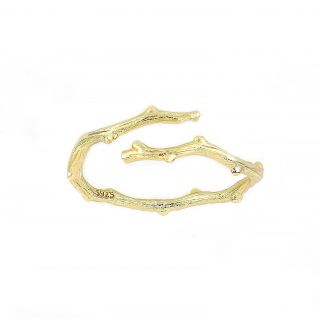 Ασημένιο δαχτυλίδι επίχρυσο free size με σχέδιο κλαδί δέντρου