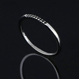 925 Sterling Silver wedding ring with small black cubic zirconia - 