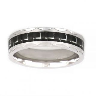 925 Sterling Silver rhodium plated men's ring with black carbon fiber 925 Sterling Silver rhodium plated men's ring with black carbon fiber