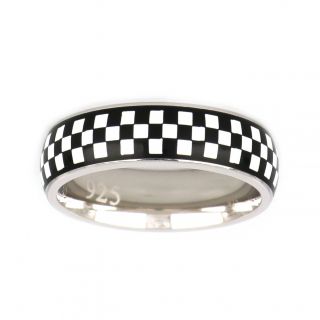 925 Sterling Silver rhodium plated men's ring "chessboard" 925 Sterling Silver rhodium plated men's ring "chessboard"