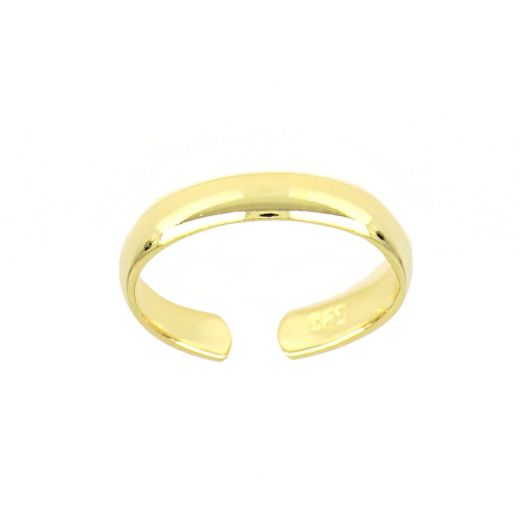 925 Sterling Silver gold plated toe ring straight