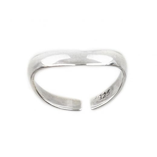 925 Sterling Silver toe ring with wave design