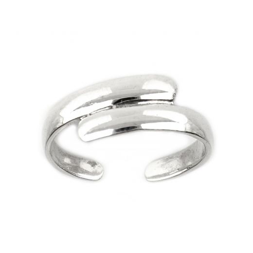 925 Sterling Silver toe ring double