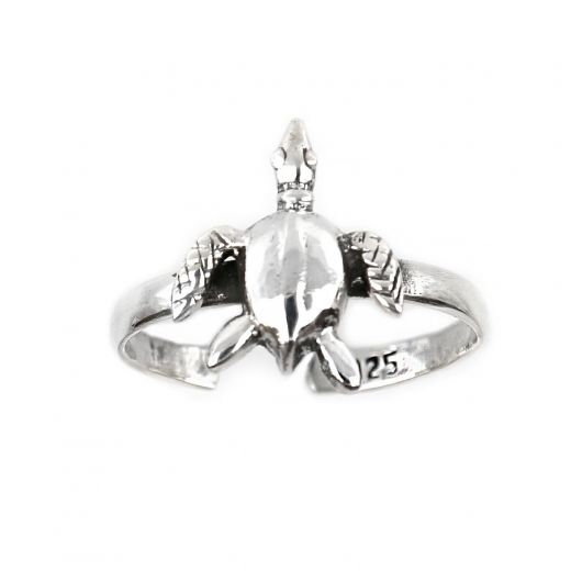 925 Sterling Silver toe ring with turtle