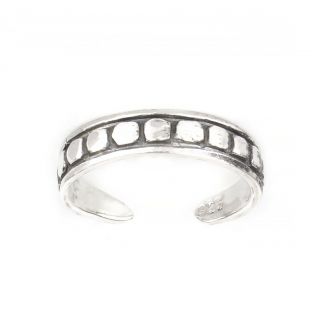 Ασημένιο δαχτυλίδι ποδιού με ανάγλυφο σχέδιο