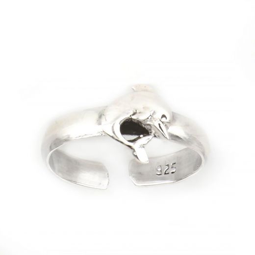925 Sterling Silver toe ring with dolphin