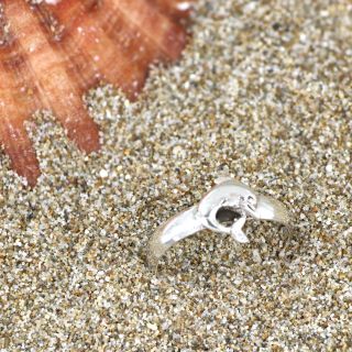 925 Sterling Silver toe ring with dolphin - 