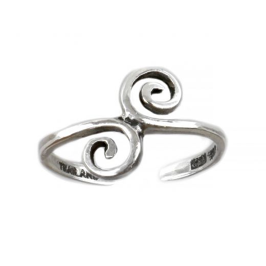 925 Sterling Silver toe ring with a spiral design