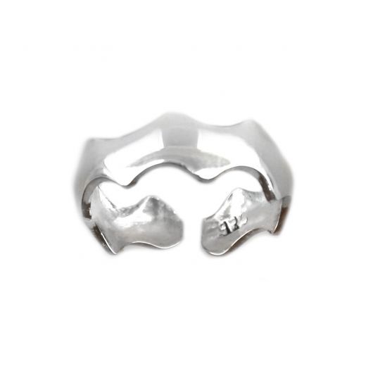 925 Sterling Silver toe ring with wavy design