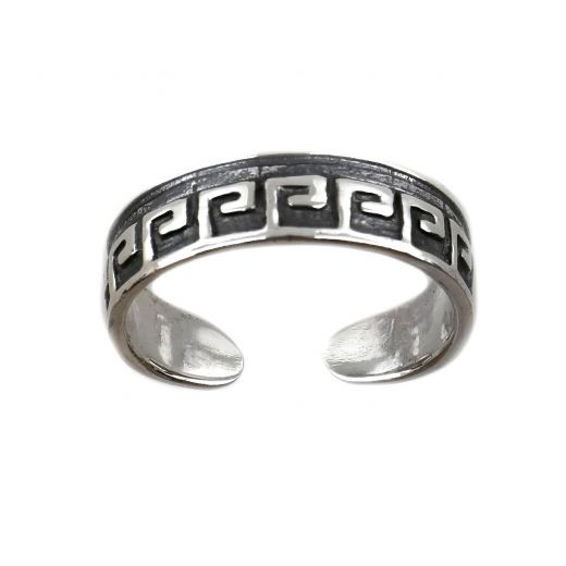 925 Sterling Silver toe ring with an impressive meander