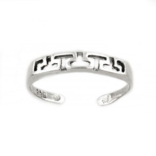 925 Sterling Silver toe ring with a simple meander design