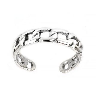 Ασημένιο δαχτυλίδι ποδιού με σχέδιο αλυσίδα