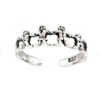 Ασημένιο δαχτυλίδι ποδιού με σχέδιο οικογένεια