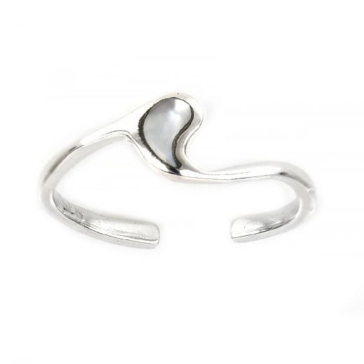 925 Sterling Silver toe ring with chain design