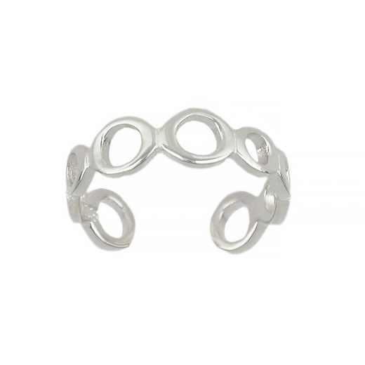 925 Sterling Silver toe ring with open circles