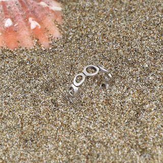 925 Sterling Silver toe ring with open circles - 