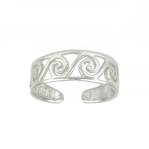 925 Sterling Silver toe ring with spiral shapes