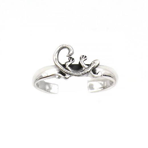 925 Sterling Silver toe ring with inguana