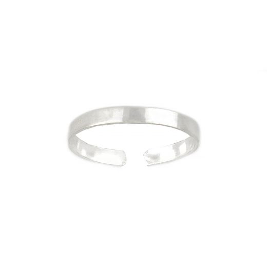 925 Sterling Silver flat straight toe ring
