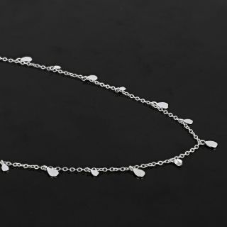 925 Sterling Silver rhodium plated necklace with charms in tear design - 
