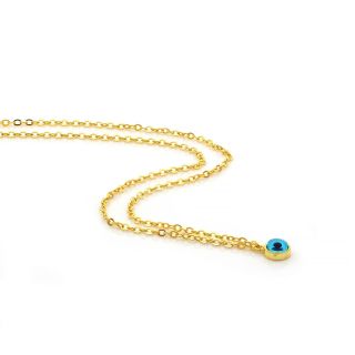 925 Sterling Silver gold plated necklace with an evil eye - 