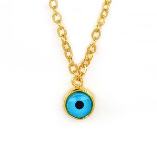 925 Sterling Silver gold plated necklace with an evil eye - 