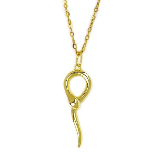925 Sterling Silver gold plated necklace "SNAKE"