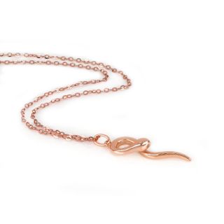 925 Sterling Silver rose gold plated necklace "SNAKE" - 