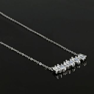 925 Sterling Silver necklace with white crystals - 