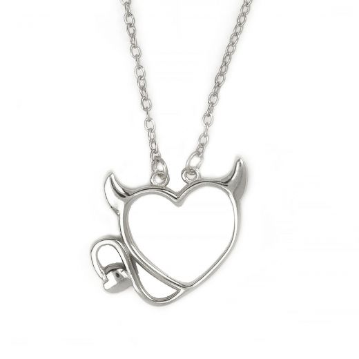 925 Sterling Silver necklace with little devil heart