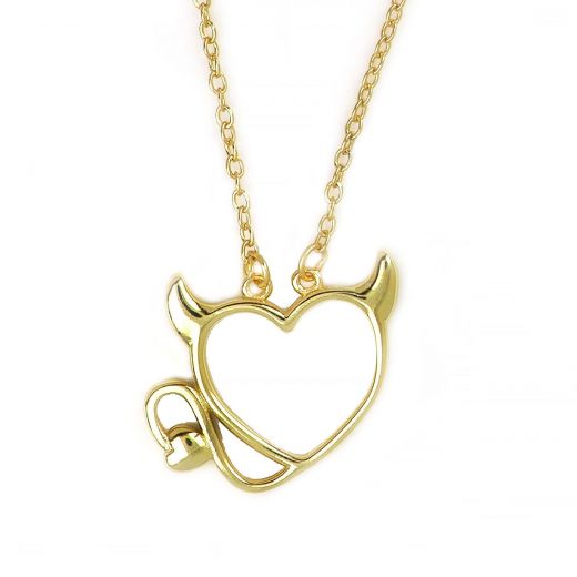 925 Sterling Silver necklace with devil heart