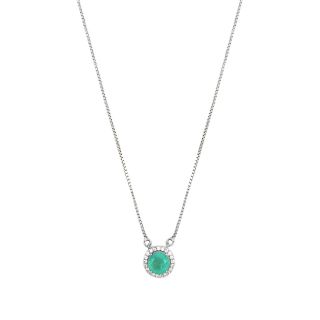 925 Sterling Silver necklace with zircon and round tourmaline 925 Sterling Silver necklace with zircon and round tourmaline