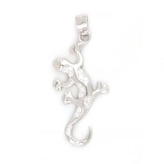 925 Sterling Silver rhodium plated pendant with white cubic zirconia 925 Sterling Silver rhodium plated pendant with white cubic zirconia
