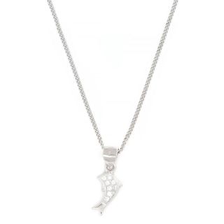 Παιδικό ασημένιο μενταγιόν με αλυσίδα επιροδιωμένο σε σχήμα  δελφινάκι