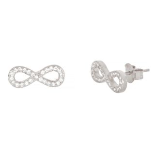 925 Sterling Silver stud earrings with white cubic zirconia and infinity design 925 Sterling Silver stud earrings with white cubic zirconia and infinity design