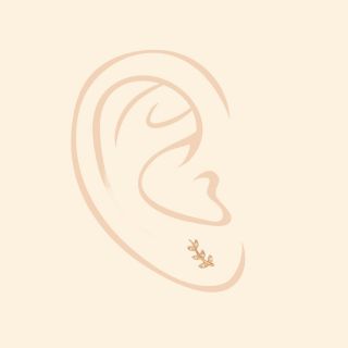 925 Sterling Silver stud earrings rose gold plated with leaves design and  white cubic zirconia - 