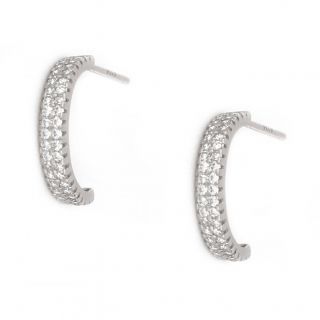 925 Sterling Silver stud earrings rhodium plated with white cubic zirconia 925 Sterling Silver stud earrings rhodium plated with white cubic zirconia