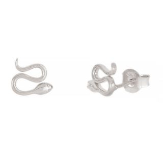 925 Sterling Silver earrings rhodium plated with snake design 925 Sterling Silver earrings rhodium plated with snake design