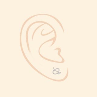 925 Sterling Silver earrings rhodium plated with snake design - 