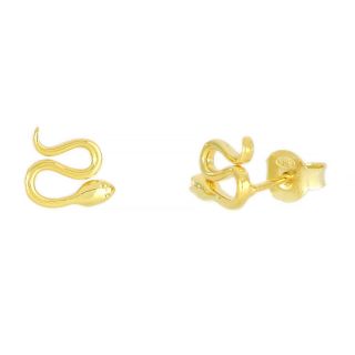 925 Sterling Silver earrings gold plated with snake design 925 Sterling Silver earrings gold plated with snake design