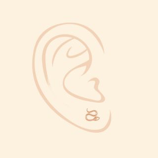 925 Sterling Silver stud earrings rose gold plated with snake design - 