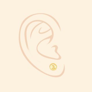 925 Sterling Silver stud earrings gold plated and a spiral design 9mm - 