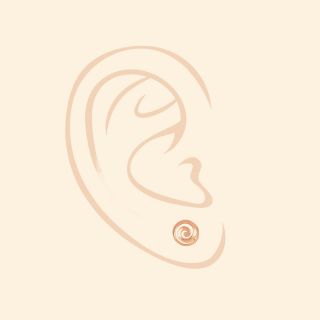 925 Sterling Silver stud earrings rose gold plated and a spiral design 9mm - 