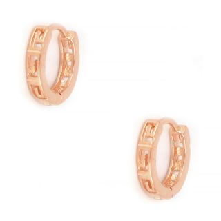 925 Sterling Silver stud earrings rose gold plated with a meander design