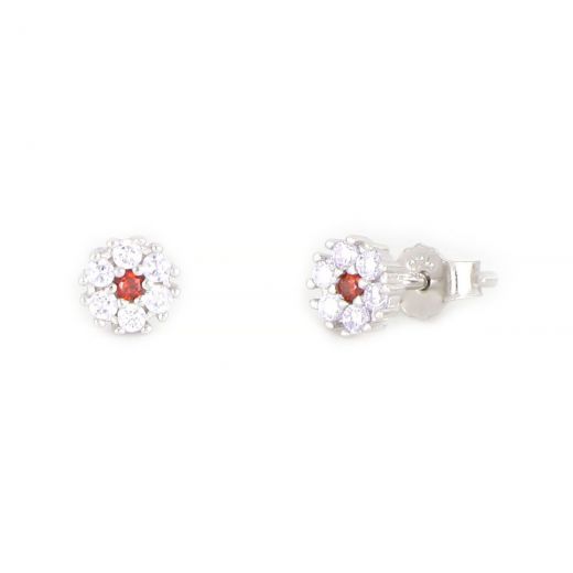925 Sterling Silver kids' stud earrings rhodium plated with cubic zirconia SK11456-01