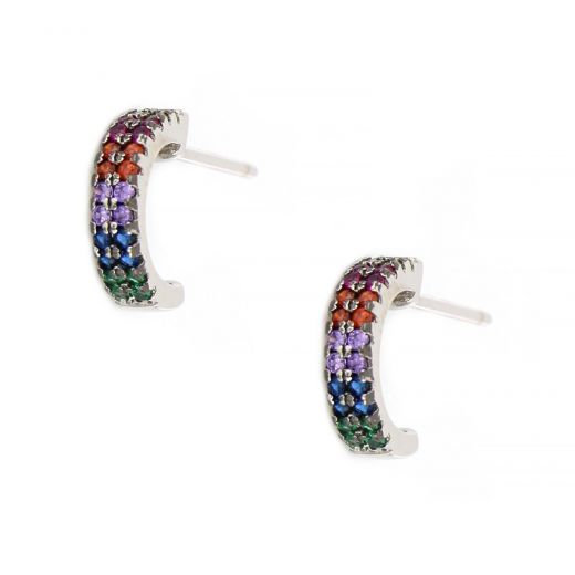 925 Sterling Silver stud earrings rhodium plated