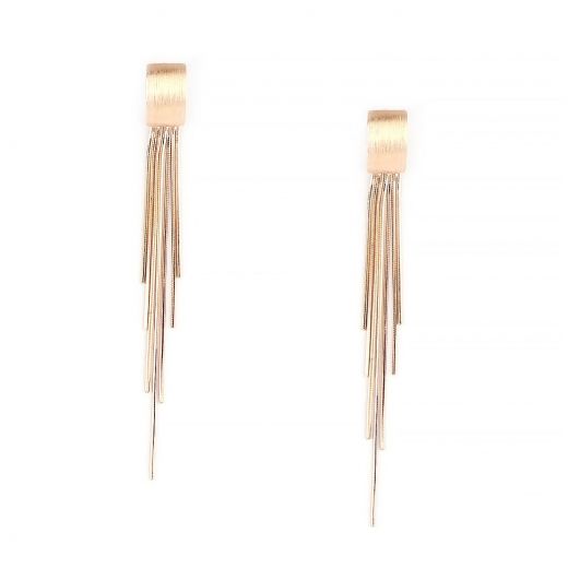 925 Sterling Silver earrings rose gold plated with little chains