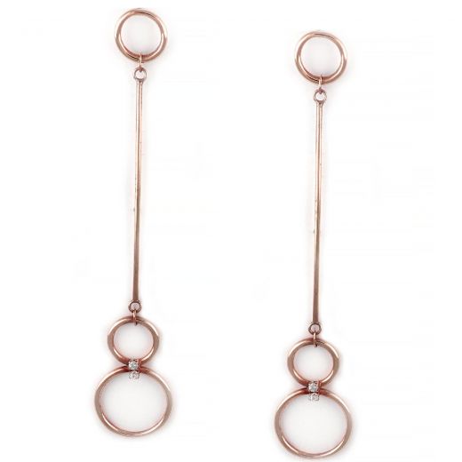 925 Sterling Silver stud earrings rose gold plated