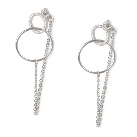 925 Sterling Silver stud earrings rhodium plated