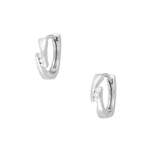 925 Sterling Silver stud earrings with white cubic zirconia